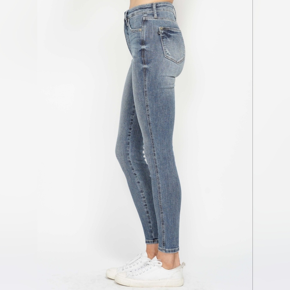 Skinny Judy Blue High-Rise Tummy Control Stretch Denim Jeans Slim Ankle Pants - Picture 12 of 15